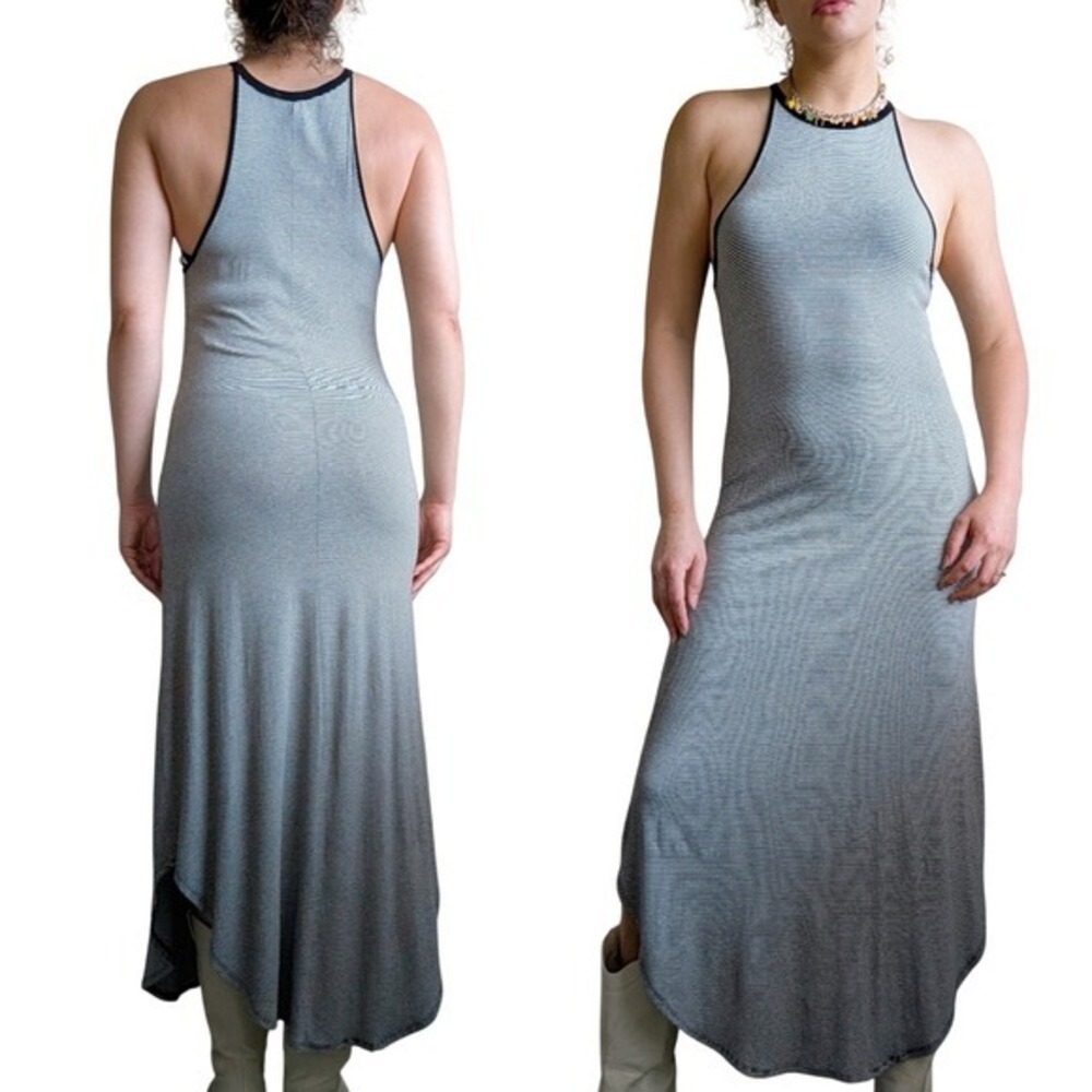 Rolla Coster Vintage Y2K 90s Whimsy Grunge Stripe Knit Halter Maxi Dress
